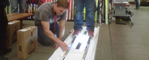 cross country skis superbly fitted and selected on the state of the art 3D pressure mat by CXC Team athletes and coaches