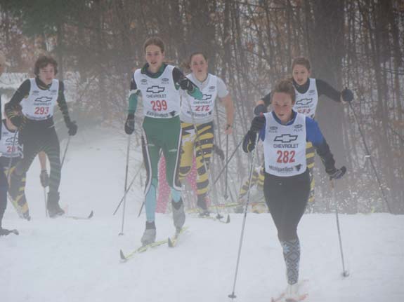 Top junior men and women at the Holiday classic cross country ski race