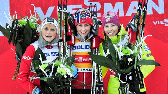 Career best finish for Kikkan Randall and Holly Brooks at the World Cup in Gaellivare 10k freestyle XC ski race