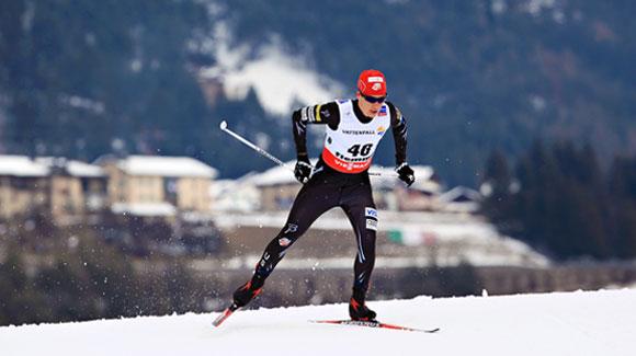  	 Noah Hoffmann charged to a 15th place finish in the 15k freestyle at the FIS Nordic World Ski Championships in Val di Fiemme. (U.S. Ski Team - Sarah Brunson)
