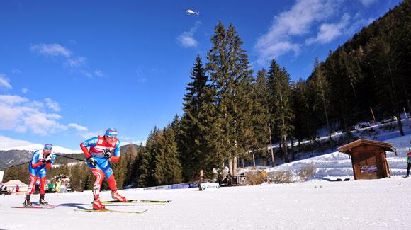 Tour de Ski action shifted to Toblach, Italy for stage four of the series that winds up this weekend in Val di Fiemme. (Getty Images/AFP)