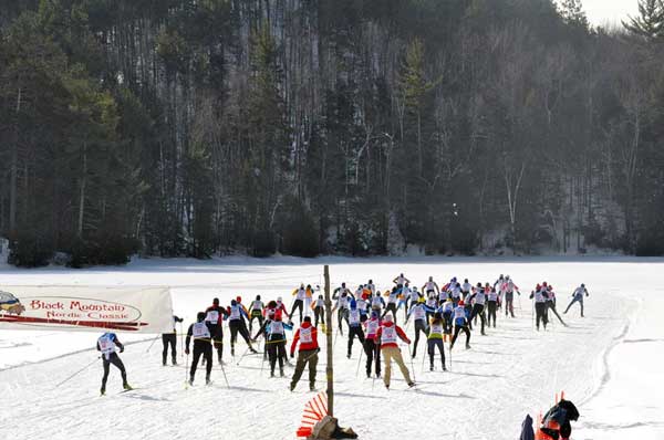Start of the Black Mountain Freestyle cross country ski race