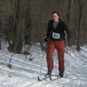 Emily Iverson racing in the Krazy Klassic cross country ski race