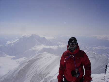 Aaron Saari on the summit of Alaska's Denali on May 16, 2007 (credit: Scott Wazny)