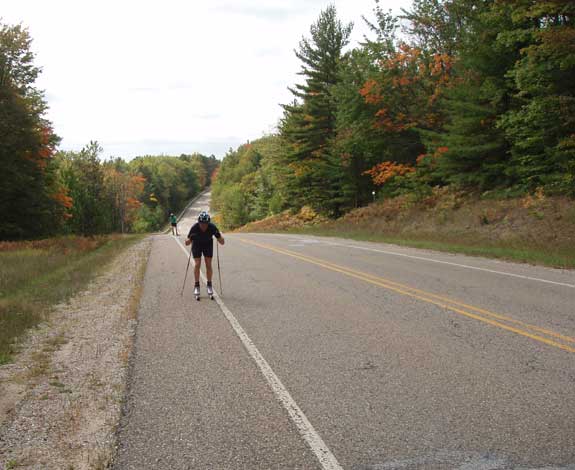 You can continue rollerskiing up the road past Hartwick Pines