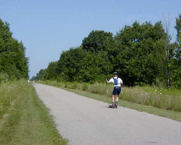 Rollerskiing on the Pere Marquette Rail-Trail