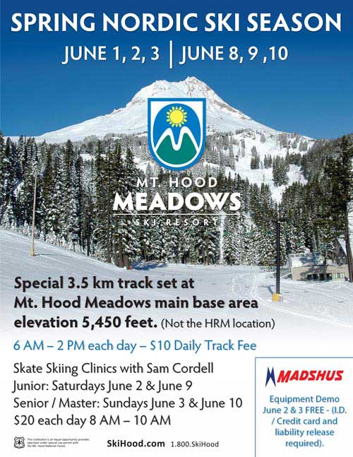 Spring nordic skiing at Mount Hood