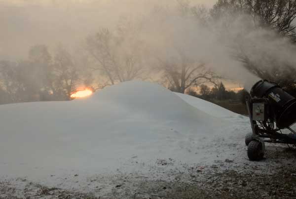 Huron Meadows snow making for cross country ski trails