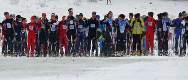 Frosty Freestyle cross country ski race start, 2014
