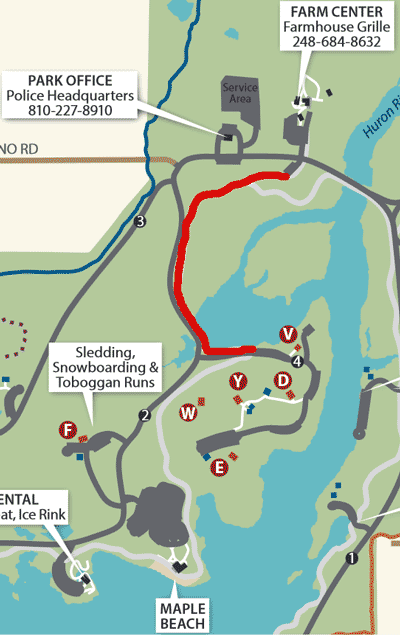 Map of the Kensington Hike-Bike trail repaving project for June 23-27, 2014.