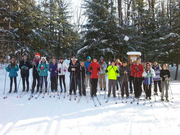 Gaylord Middle School cross country ski club at Aspen Park in Gaylord back in March 2015
