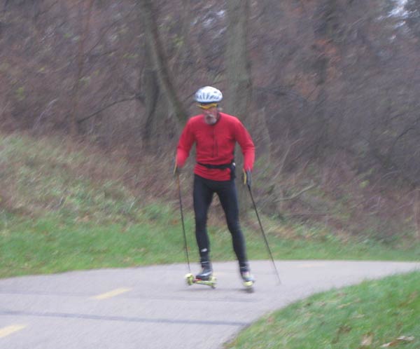 Bill Kaltz at the start of the roller ski time trial