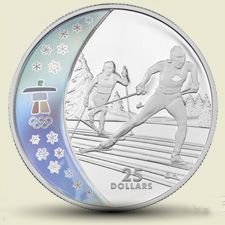 Cross Country Ski 25 dollar coin