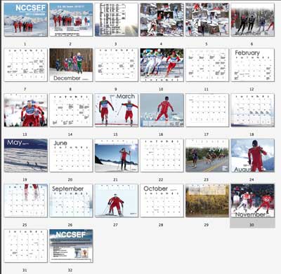 NCCSEF cross country ski calendar