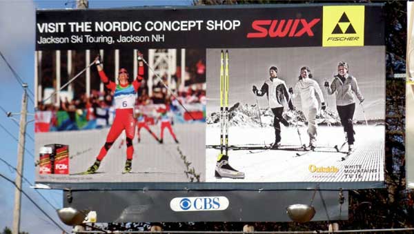 Swix billboard promotes cross country skiing