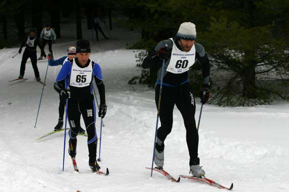 Lead pack at White Pine Stampede xc ski racer