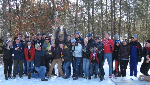 The Vasa Ski Club celebrates their victory in the 2011 Michigan Cup cross country ski race series