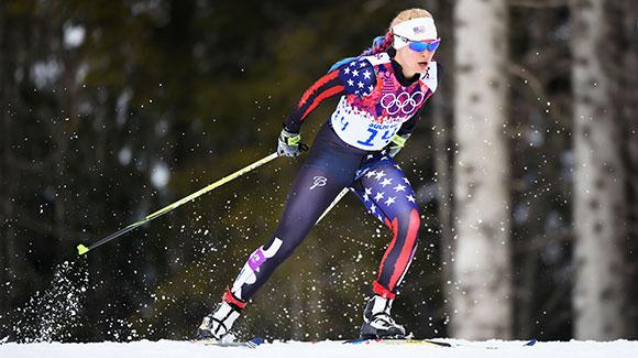 Jessie Diggins, shown here racing in Sochi, led the U.S. Cross Country Ski Team finishing 15th in a 5k freestyle event in Lillehammer. (Getty Images-Harry How)