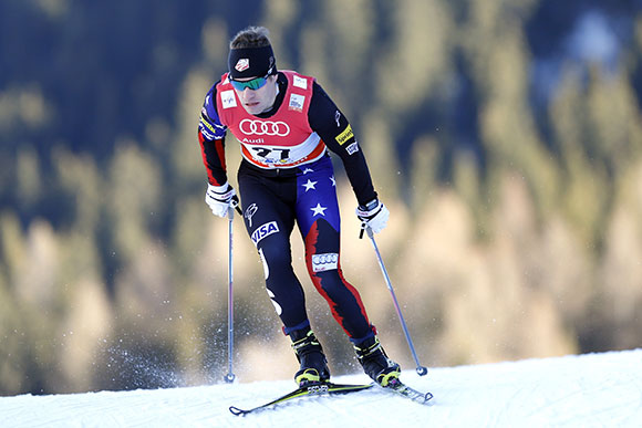 Simi Hamilton led the U.S. men in the Davos sprint. (Getty Images/AFP-Pierre Teyssot)