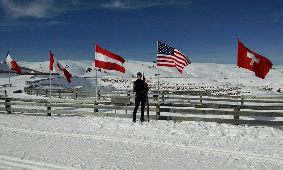 Michael-Bourassa in front of xc ski trails at Snow Farm