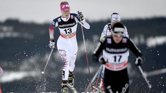 Sadie Bjornsen takes 20th in the Lillehammer Skiathlon. (Getty Images/Agence Zoom-Vianney Thibaut)