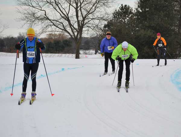 Three sets of tracks were set for the NordicSkiRacer Krazy Klassic cross country ski race