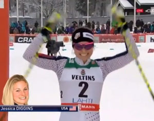 Jessie Diggins second in Lahti Freestyle Sprint