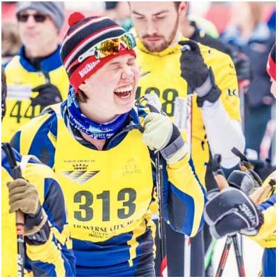 Caroline Petersen of the University of Michigan Nordic Ski Clu