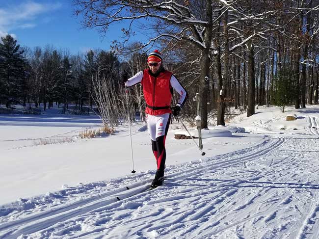 Eric Parrot of GRNST at Michaywe xc ski race