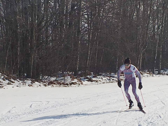 Sam Holmes, winner of the Lakes of the North Winterstart cross country ski race