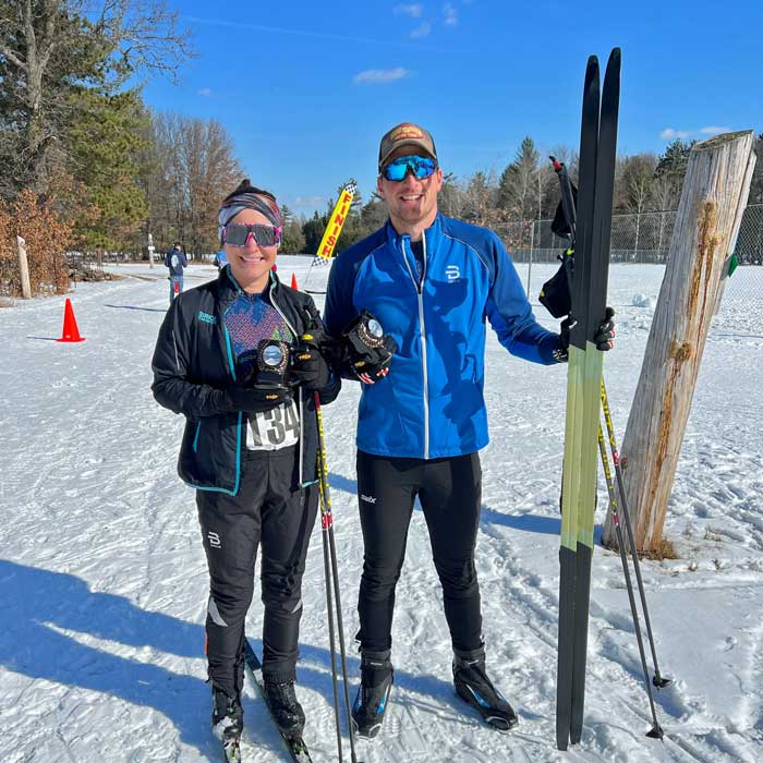 Rebecca and Michael Davis, 2023 MI Cup classic ski champions