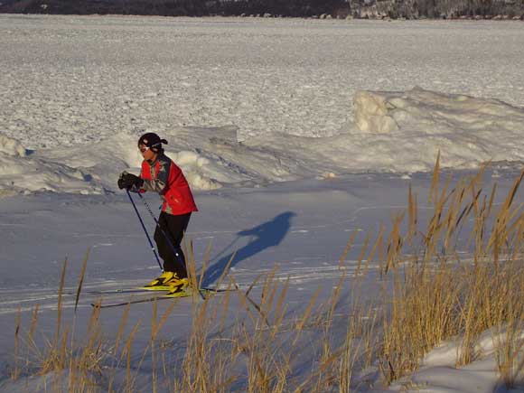 Students from Glen Lake hit the beach for ski practice on Tuesday, March 3rd.