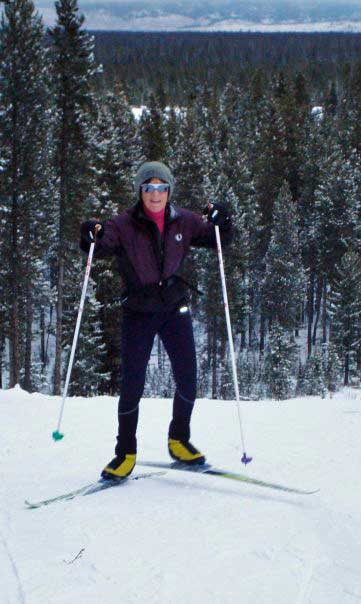 Gussie Peterson cross country skiing at West Yellowstone