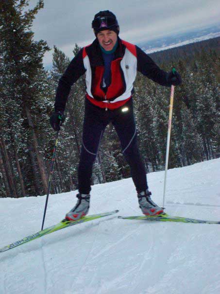 Curt Peterson cross country skiing at West Yellowstone