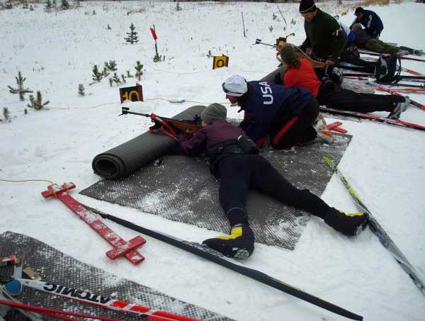Gussie Peterson on the biathlon range at West Yellowstone