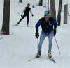 Glenn Goodman and Jamie Green on the cross country ski trails at Hanson Hills in Grayling, MI