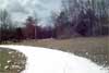 Huron Meadows Metropark cross country ski trail - in April