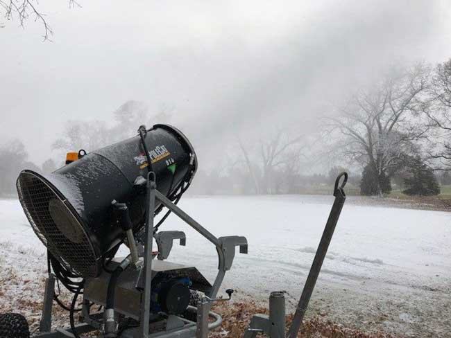 Snowmaking gun at Huron Meadows Metropark