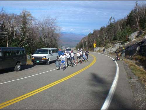 Participants in the Whiteface Mountain Rollerski Race 
