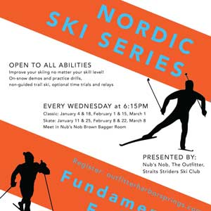 Cross country skiers can gather each Wed at Nubs Nob!