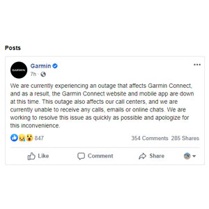 Feature image for Garmin has been hacked: No syncing your devices today....