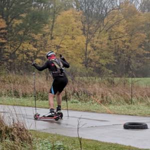 Feature image for Denny Paul wins wet and wild Roller Ski Time Trial