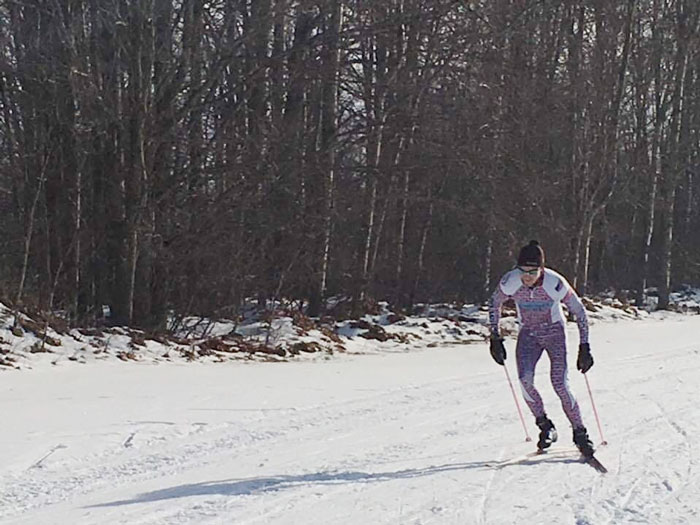 Sam Holmes, winner of the Lakes of the North Winterstart cross country ski race