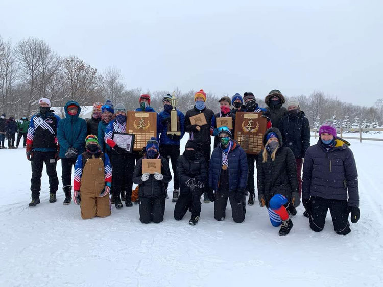 Vasa Ski Club racers at 2021 Michigan High School XC Ski Championships