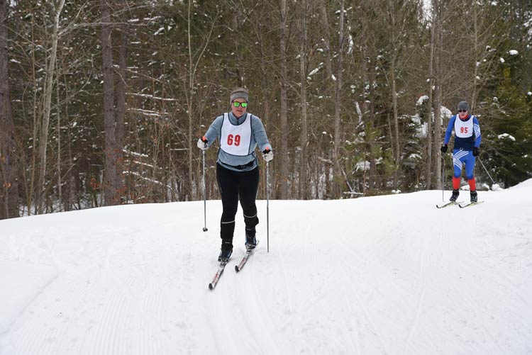 Julie Olson and Brandon White on the course
