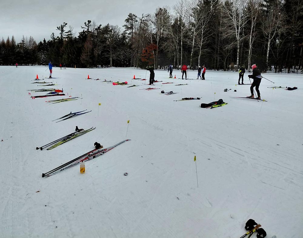 Winter Wolf Skiathlon transition area