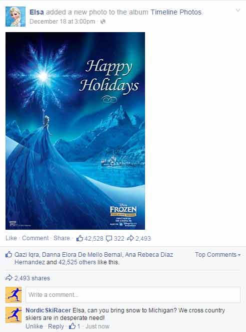 Elsa, cross country skiers need snow in Michigan