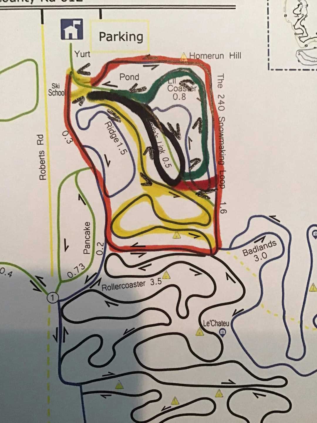 Proposed new snowmaking loops at Forbush Corner