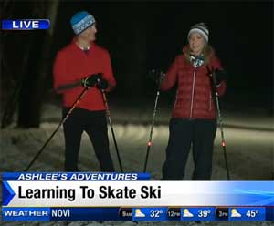 Feature image for Ashlee Baracy heads to Huron Meadow Park to learn the art of skating on skis.