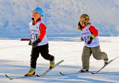 Cross country skiing kids